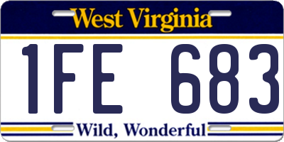 WV license plate 1FE683