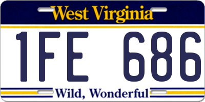 WV license plate 1FE686