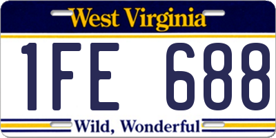 WV license plate 1FE688