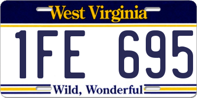 WV license plate 1FE695