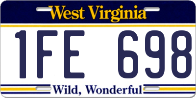 WV license plate 1FE698