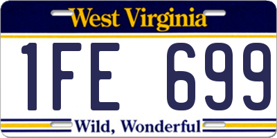 WV license plate 1FE699