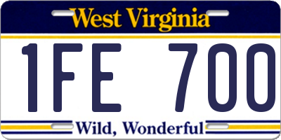 WV license plate 1FE700