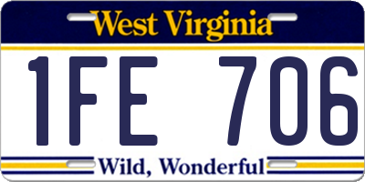 WV license plate 1FE706