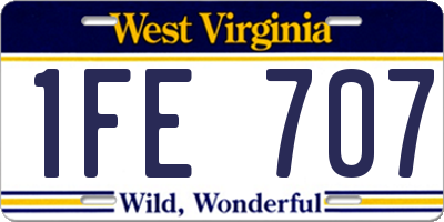 WV license plate 1FE707