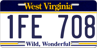 WV license plate 1FE708