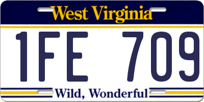 WV license plate 1FE709