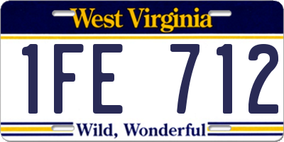 WV license plate 1FE712