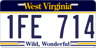 WV license plate 1FE714
