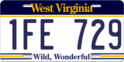 WV license plate 1FE729
