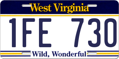 WV license plate 1FE730