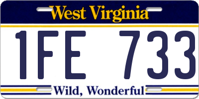 WV license plate 1FE733