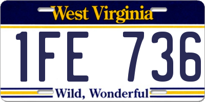 WV license plate 1FE736