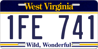WV license plate 1FE741