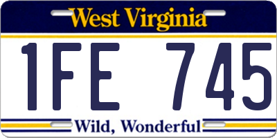 WV license plate 1FE745