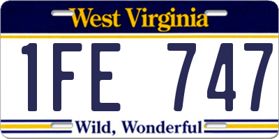 WV license plate 1FE747