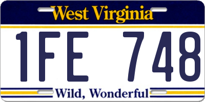 WV license plate 1FE748