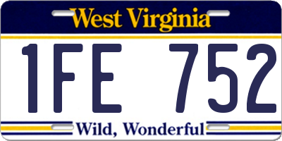 WV license plate 1FE752