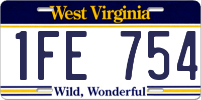 WV license plate 1FE754