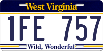 WV license plate 1FE757