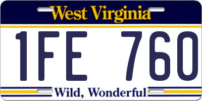 WV license plate 1FE760