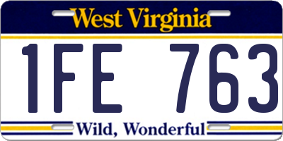 WV license plate 1FE763