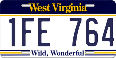 WV license plate 1FE764