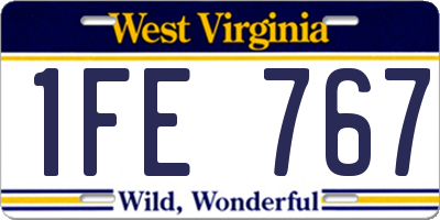 WV license plate 1FE767