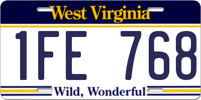 WV license plate 1FE768