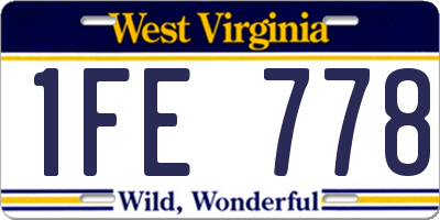 WV license plate 1FE778