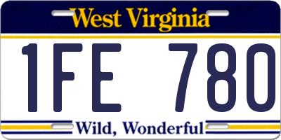 WV license plate 1FE780