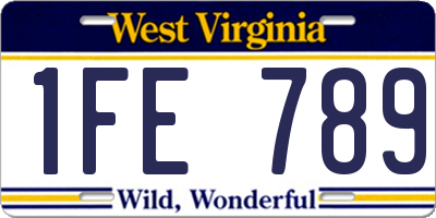 WV license plate 1FE789