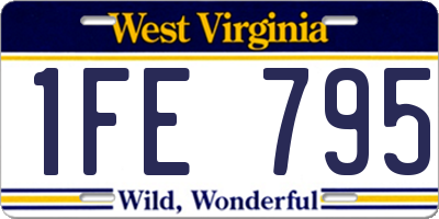 WV license plate 1FE795