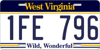 WV license plate 1FE796