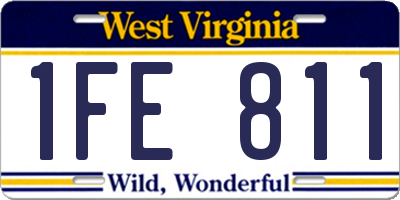 WV license plate 1FE811