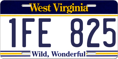 WV license plate 1FE825