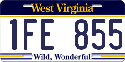 WV license plate 1FE855