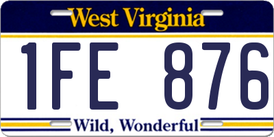 WV license plate 1FE876