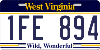 WV license plate 1FE894