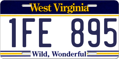 WV license plate 1FE895