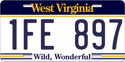 WV license plate 1FE897