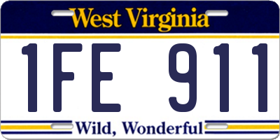 WV license plate 1FE911