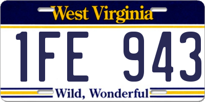 WV license plate 1FE943