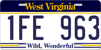 WV license plate 1FE963