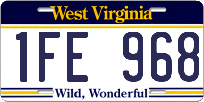 WV license plate 1FE968