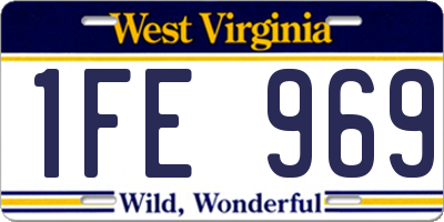 WV license plate 1FE969