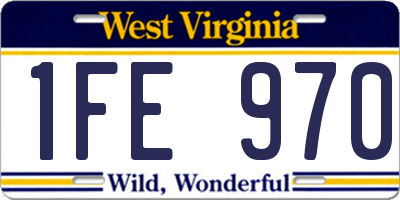 WV license plate 1FE970