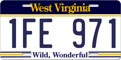 WV license plate 1FE971