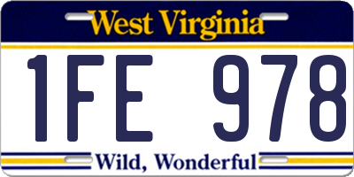 WV license plate 1FE978