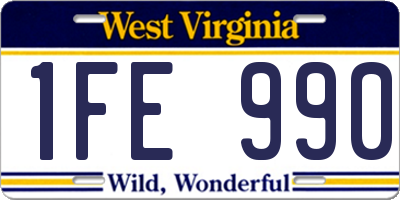 WV license plate 1FE990